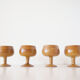 Set of ceramic stemmed glasses 1970