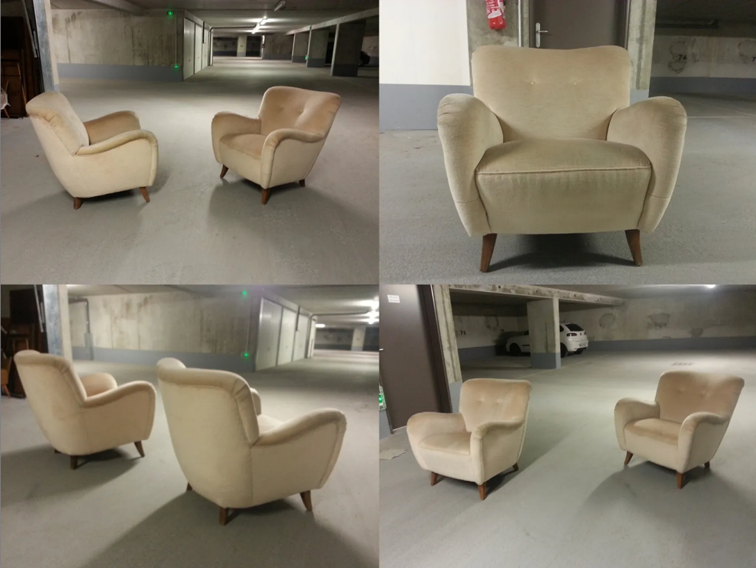 1/2 Armchair club Teddy organic 50s 60s