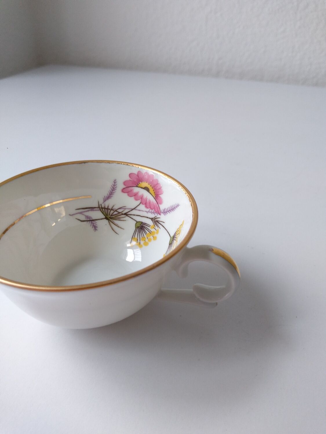 Set of 6 Berry Limoges flower porcelain tea coffee cups