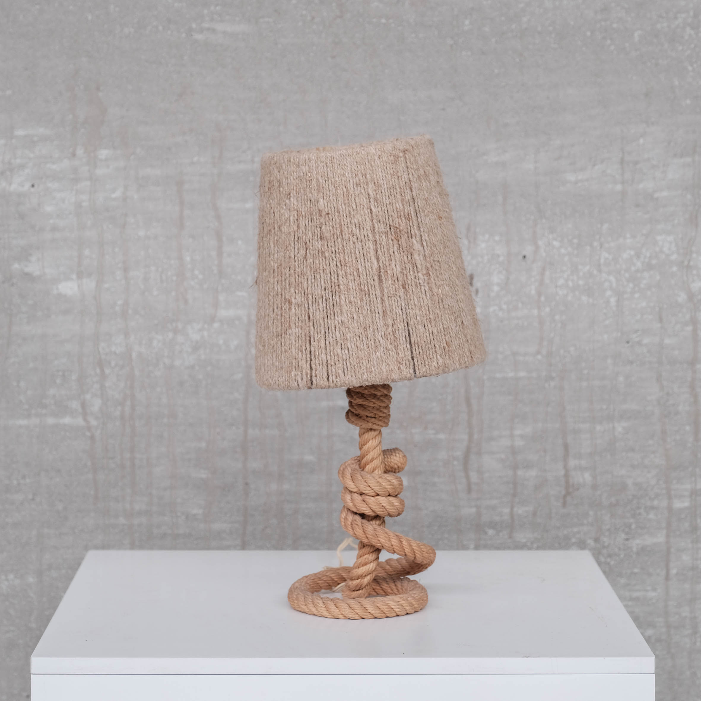 French mid-century rope table lamp