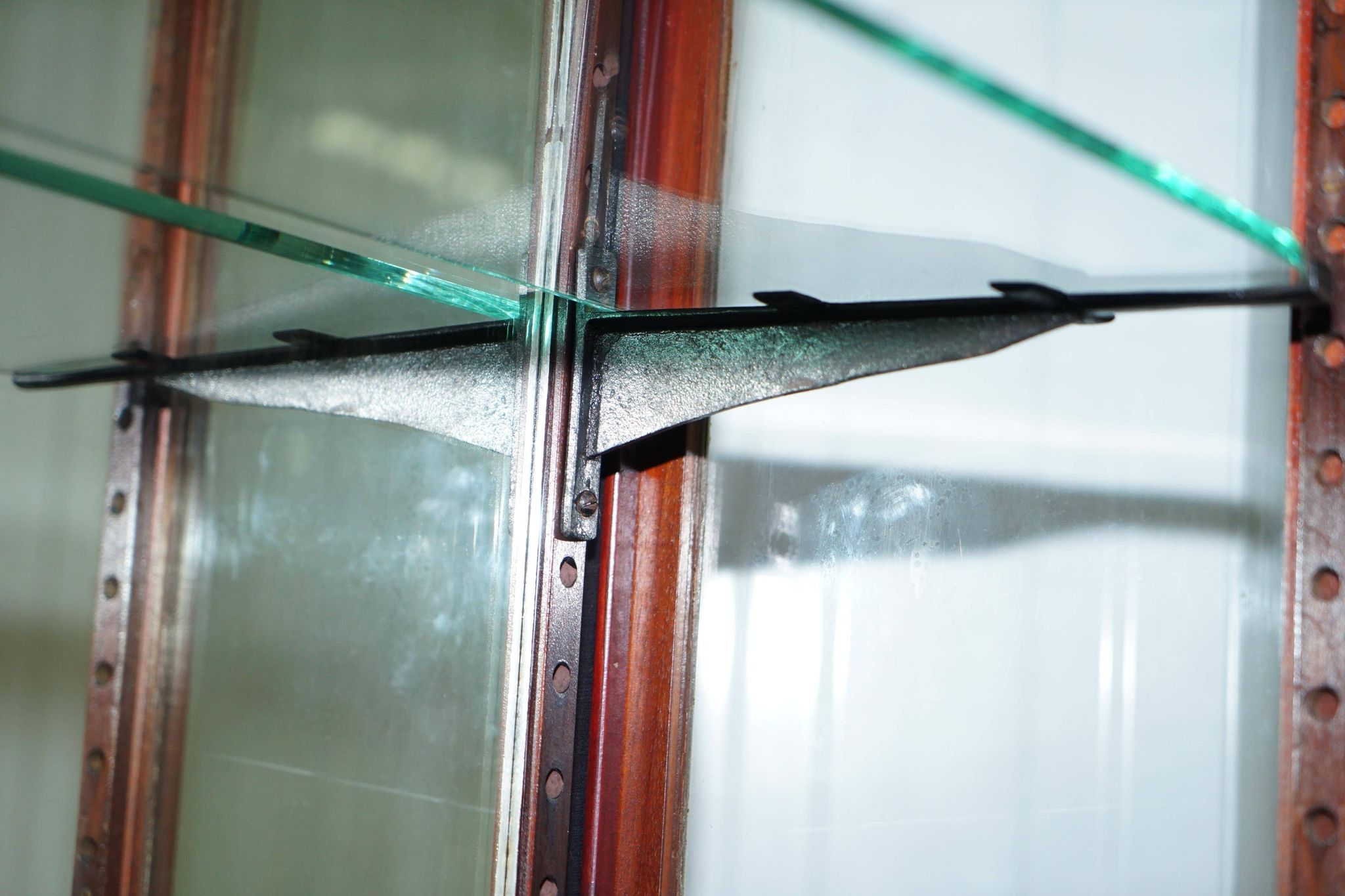 Rare glass-fronted Victorian apothecary cabinet.