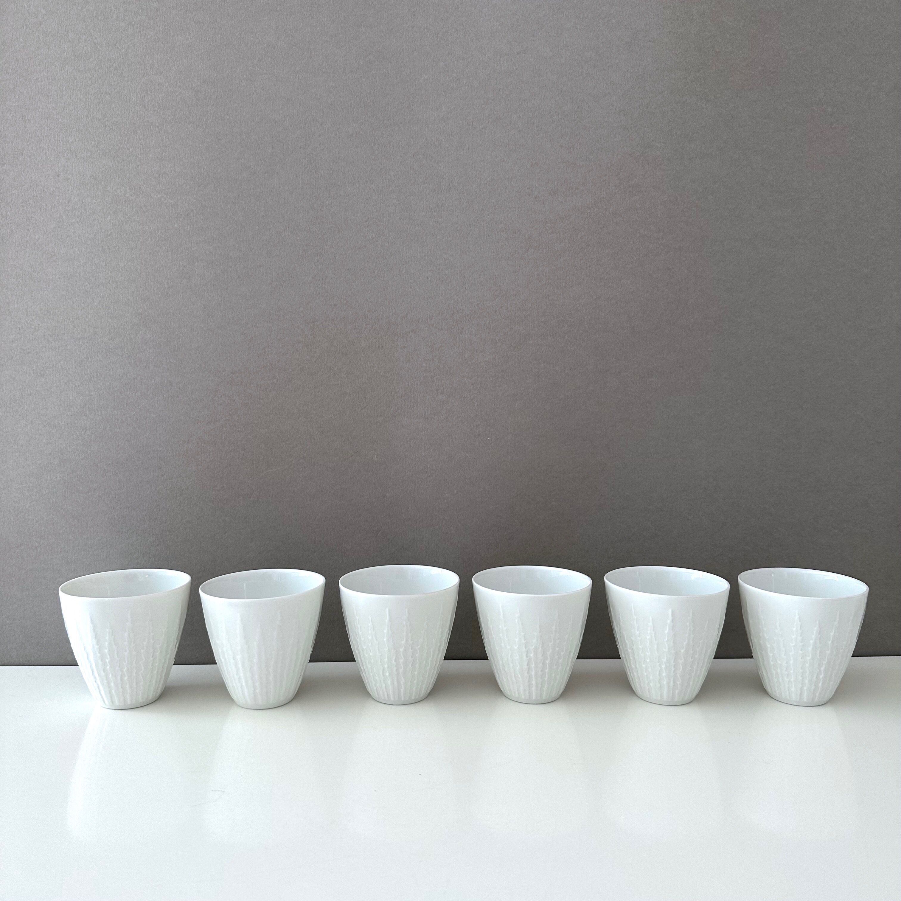 Hutschenreuther Carafe with tumblers, juice jug, white porcelain, Hutschenreuther Exzellenz