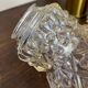 Retro pendant light, moulded glass suspension