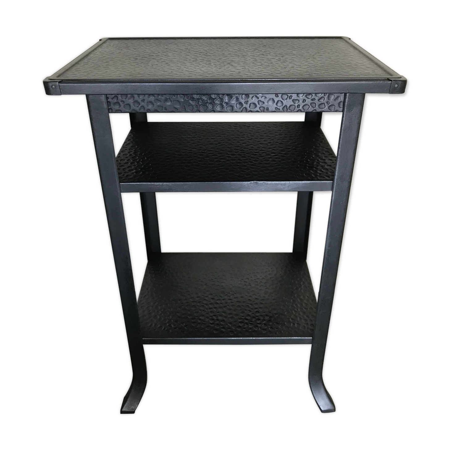 Console table riveted metal 1940 industrial