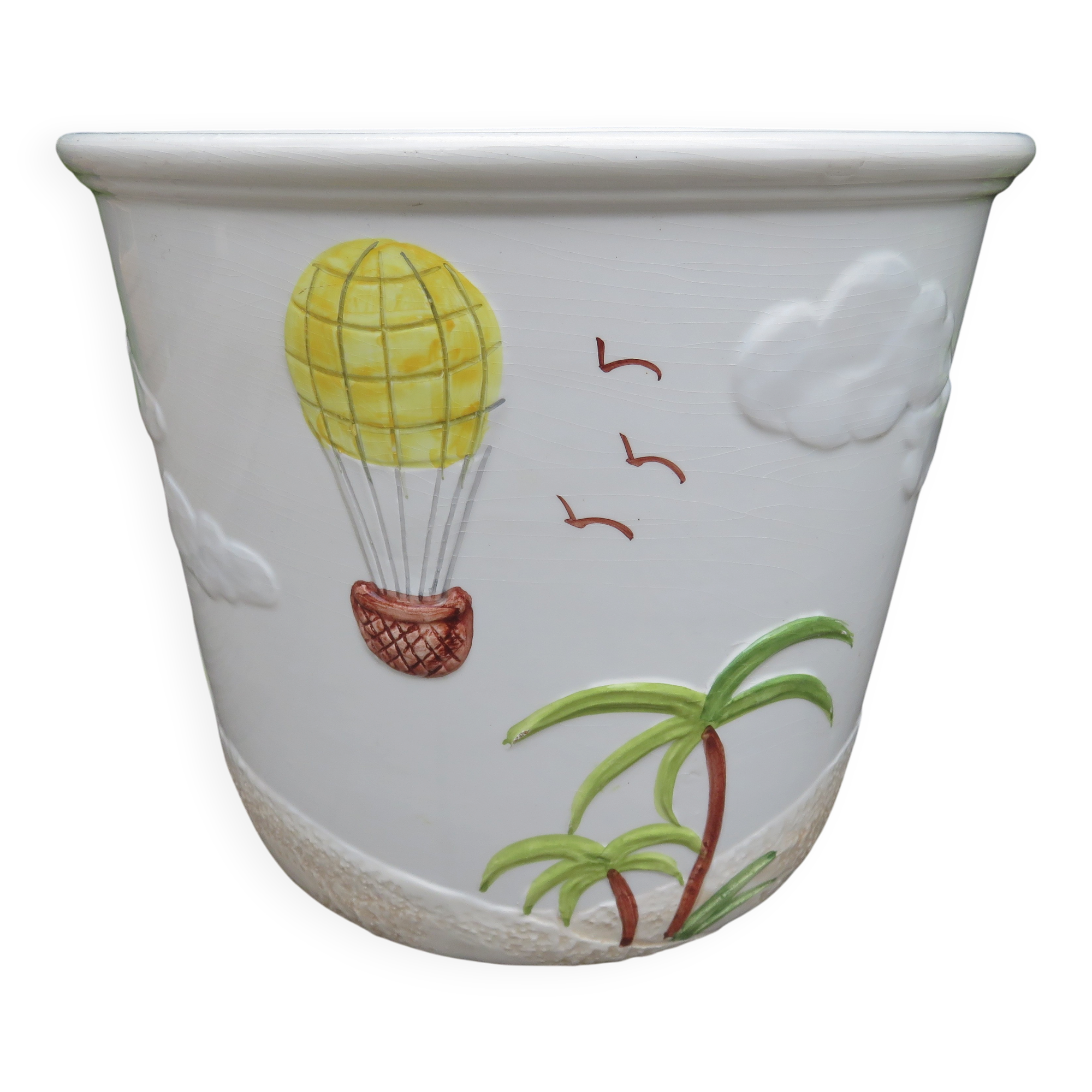 Ceramic cache pot Bassano Italy 60s 70s