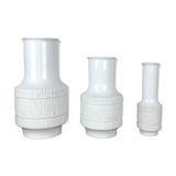 Set of 3 porcelain op art vase by Richard Scharrer for Thomas, Germany, 1970s
