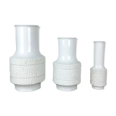Set of 3 porcelain op art vase by Richard Scharrer for Thomas, Germany, 1970s