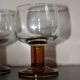 Vintage 70s glasses with amber block feet