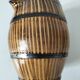 Large vintage pitcher with trompe l'oeil effect, barrel in glazed stoneware, 1950s