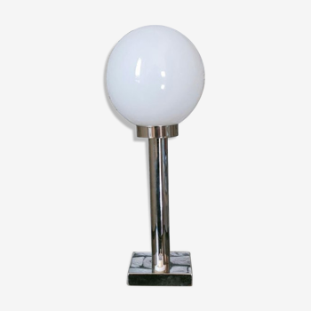 Lamp chrome globe opaline 1970