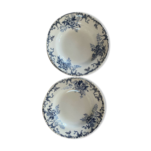 2 assiettes creuses en - terre fer
