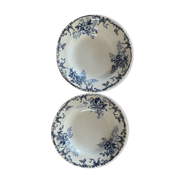 2 assiettes creuses en terre de fer Hippolyte Boulenger