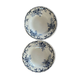 Set of 2 ironstone soup plates by Hippolyte Boulenger