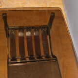 Table basse en fer forgé et cuir vers 1970