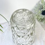 Vintage glass vase with geometric pattern