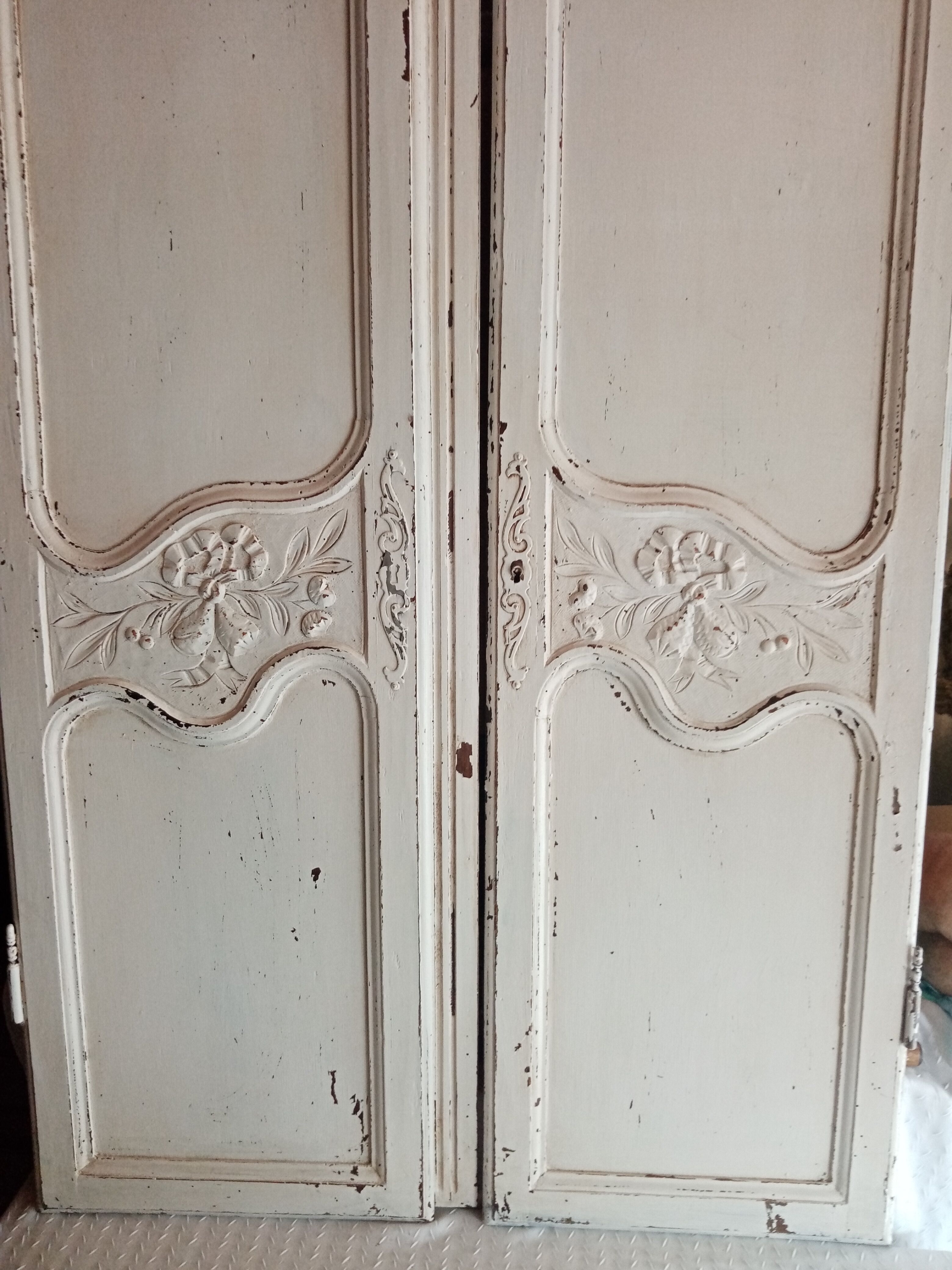 Pair old weathered doors height 154 cm