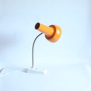 Lampe de bureau en métal orange par Sis Leuchten, Allemagne 1960
