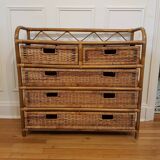 Rattan chest of drawers