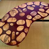 Coffee table, 70s design, Artist: "Vino Di Travolta", wood and resin