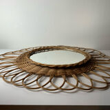 Vintage wicker mirror