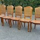 5 solid wood caned chairs, Louis XV style, stamped Baumann