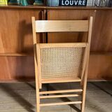 Vintage glass and cane folding chair