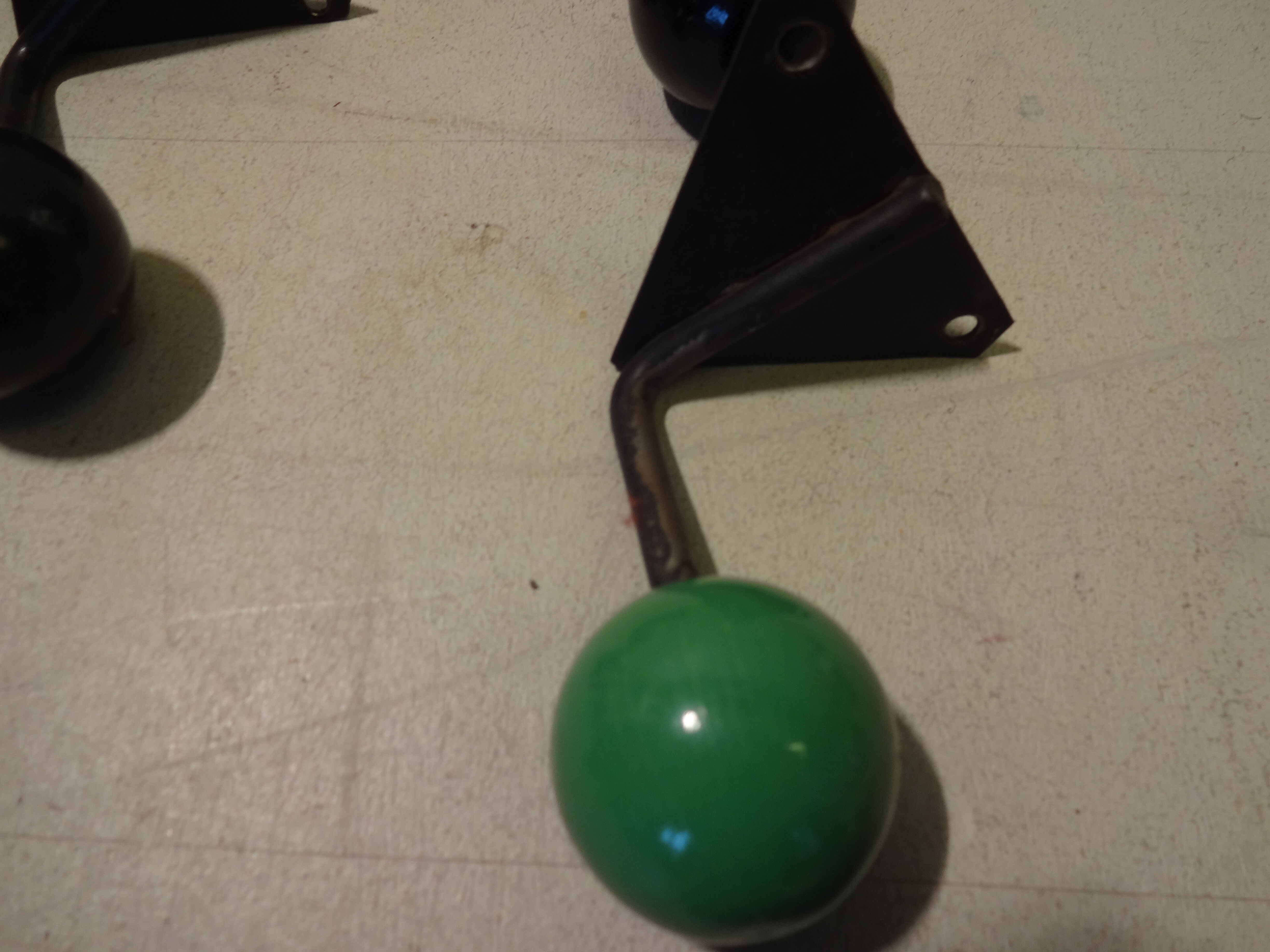 6 vintage green and black ball hooks