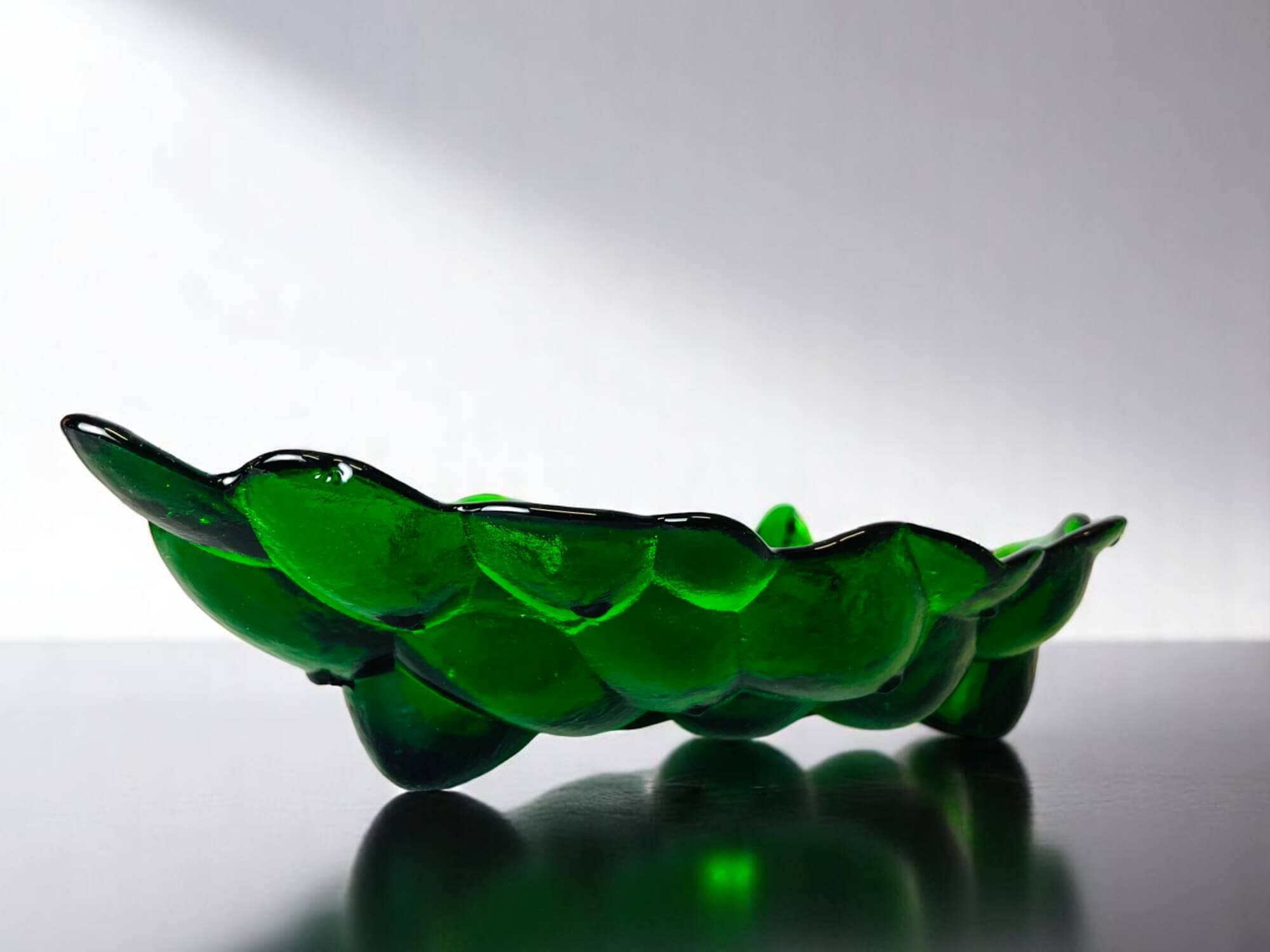 Green depression glass grape shaped vase