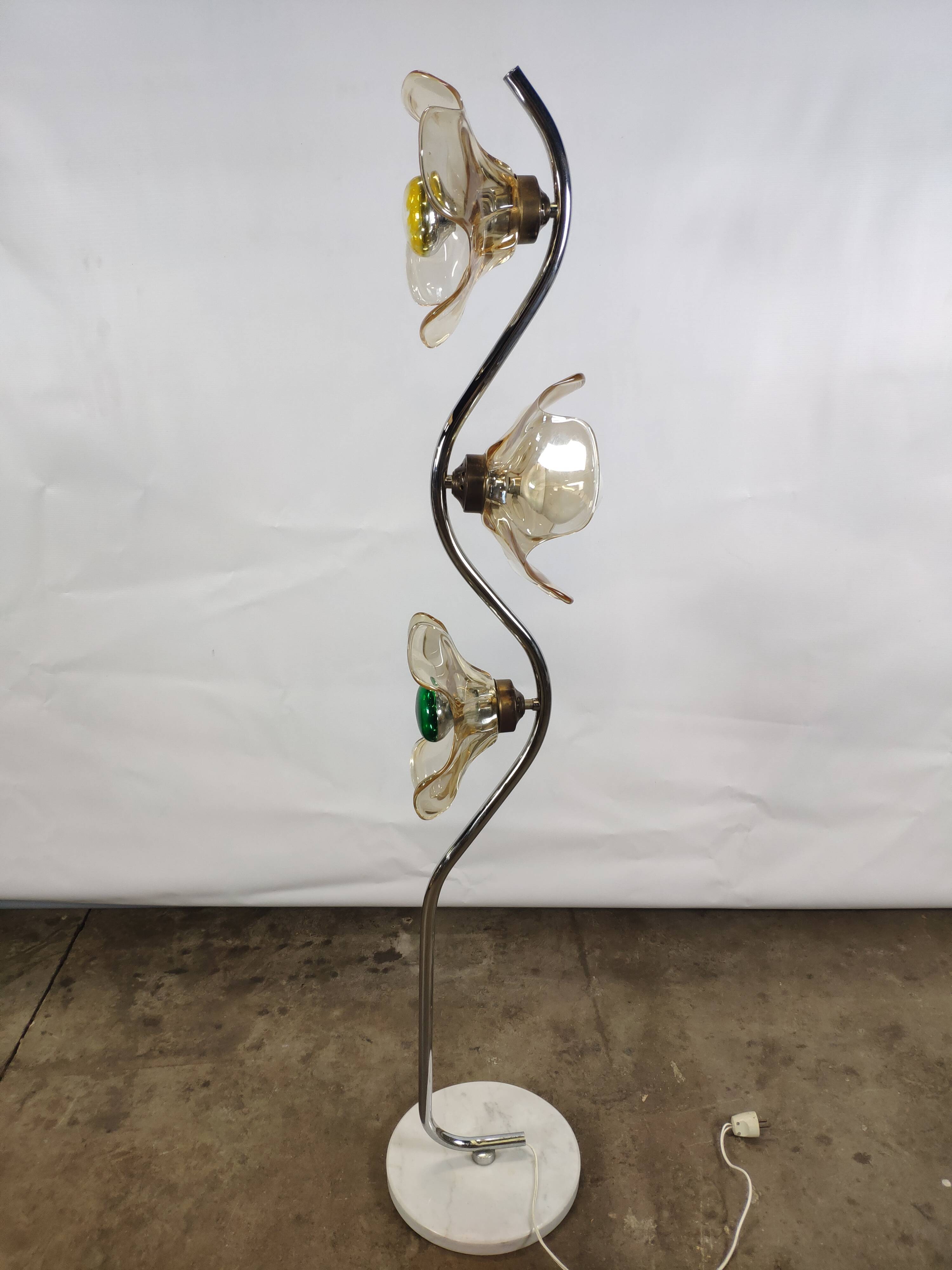Flower lamppost, Murano Mazzega, 1960