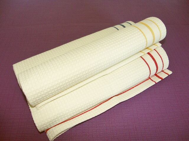 Lot 3 tea towels weaving vintage honeycomb