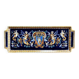 Cake dish cake Gien Renaissance blue background