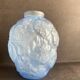 Large Art Deco round vase in frosted blue glass - 1930