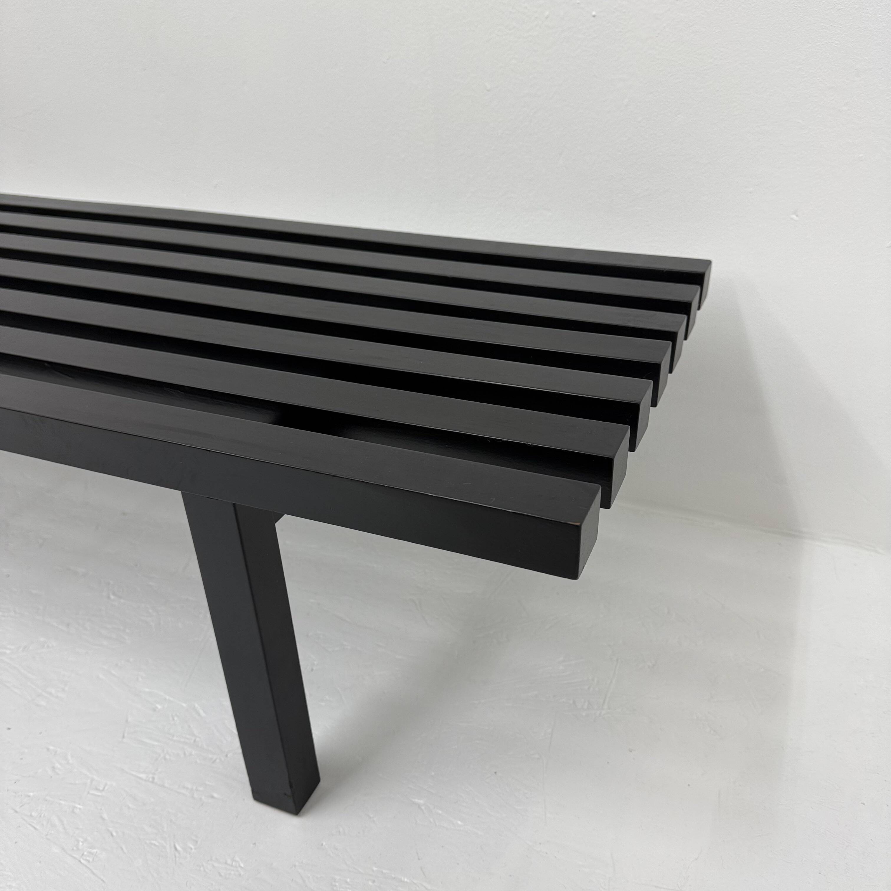 Mid-century slatted wooden bench Martin Visser style , 1970’s