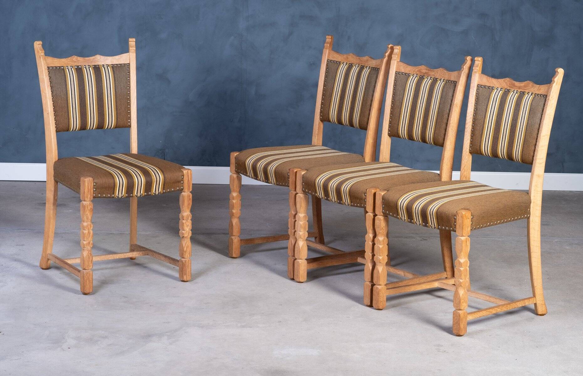 Vintage Oak Chairs, Denmark, 1960s, Set of 4