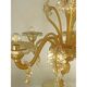 Venetian transparent and amber glass chandelier with flowers