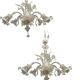 Large Venetian Murano Glass Chandeliers Set of 2