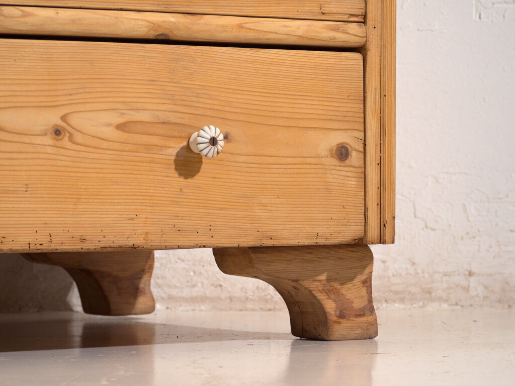 Antique solid pine chest of drawers – European rustic carved chest of drawers – circa 1900