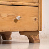 Antique solid pine chest of drawers – European rustic carved chest of drawers – circa 1900