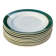 Dessert plates earthenware Digoin Sarreguemines Savoie green/gold, set of 9