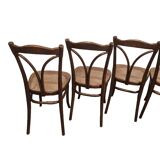 Thonet Dining Room Chairs With Webbing model 107 set of 6, early 1900s