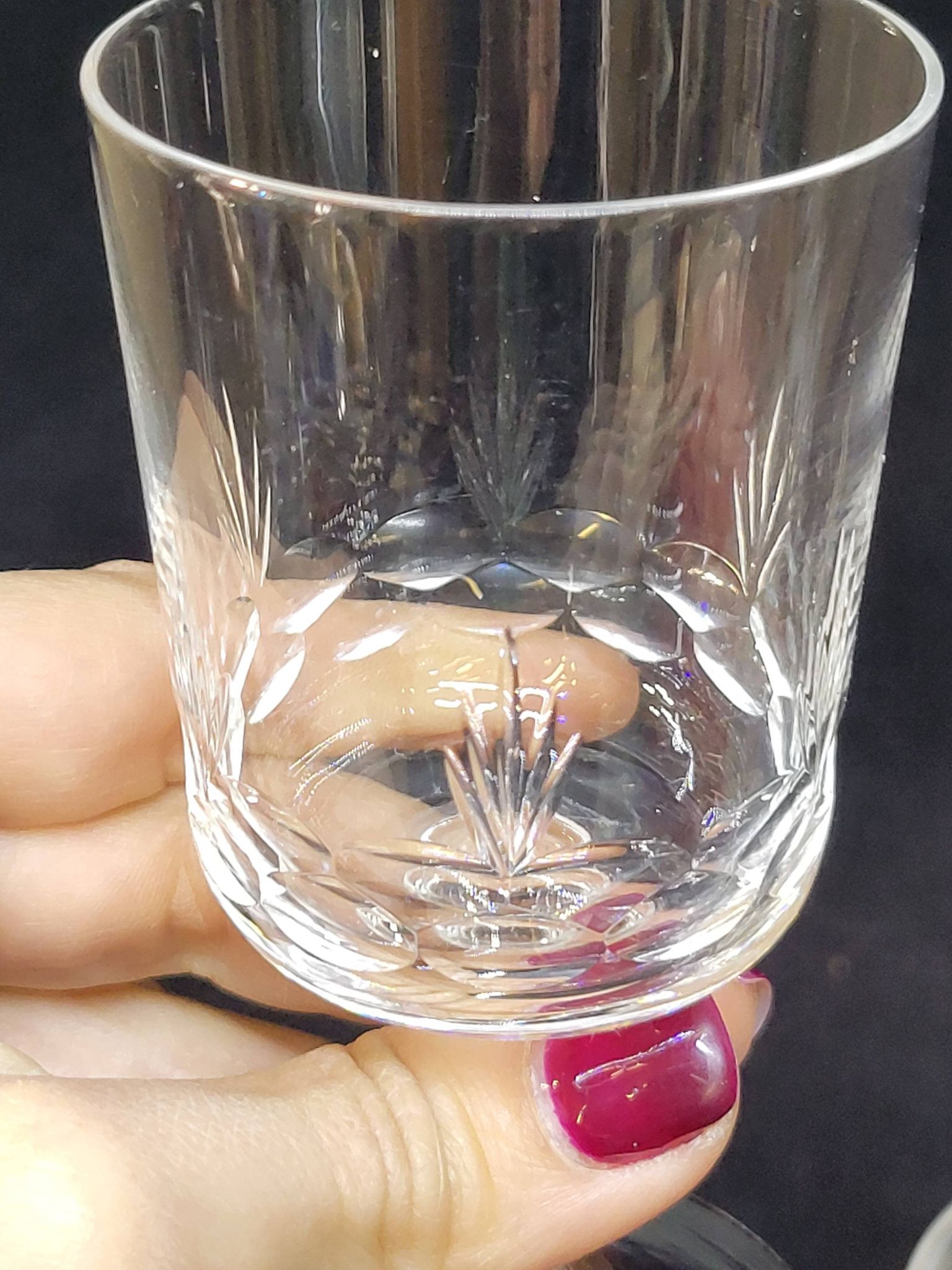 8 antique baccarat crystal wine glasses cut engraved 10742