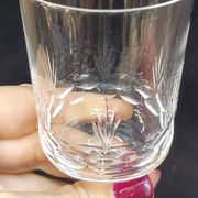 8 antique baccarat crystal wine glasses cut engraved 10742