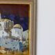 Original Swedish Mid-Century Oil on Canvas “Town” by Tage Garvik Vintage & Framed