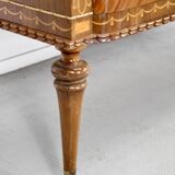 Buffet italien en noyer, marbre de Carrare et laiton, années 1950