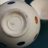 Set of 4 small polka dot cups in Castres earthenware