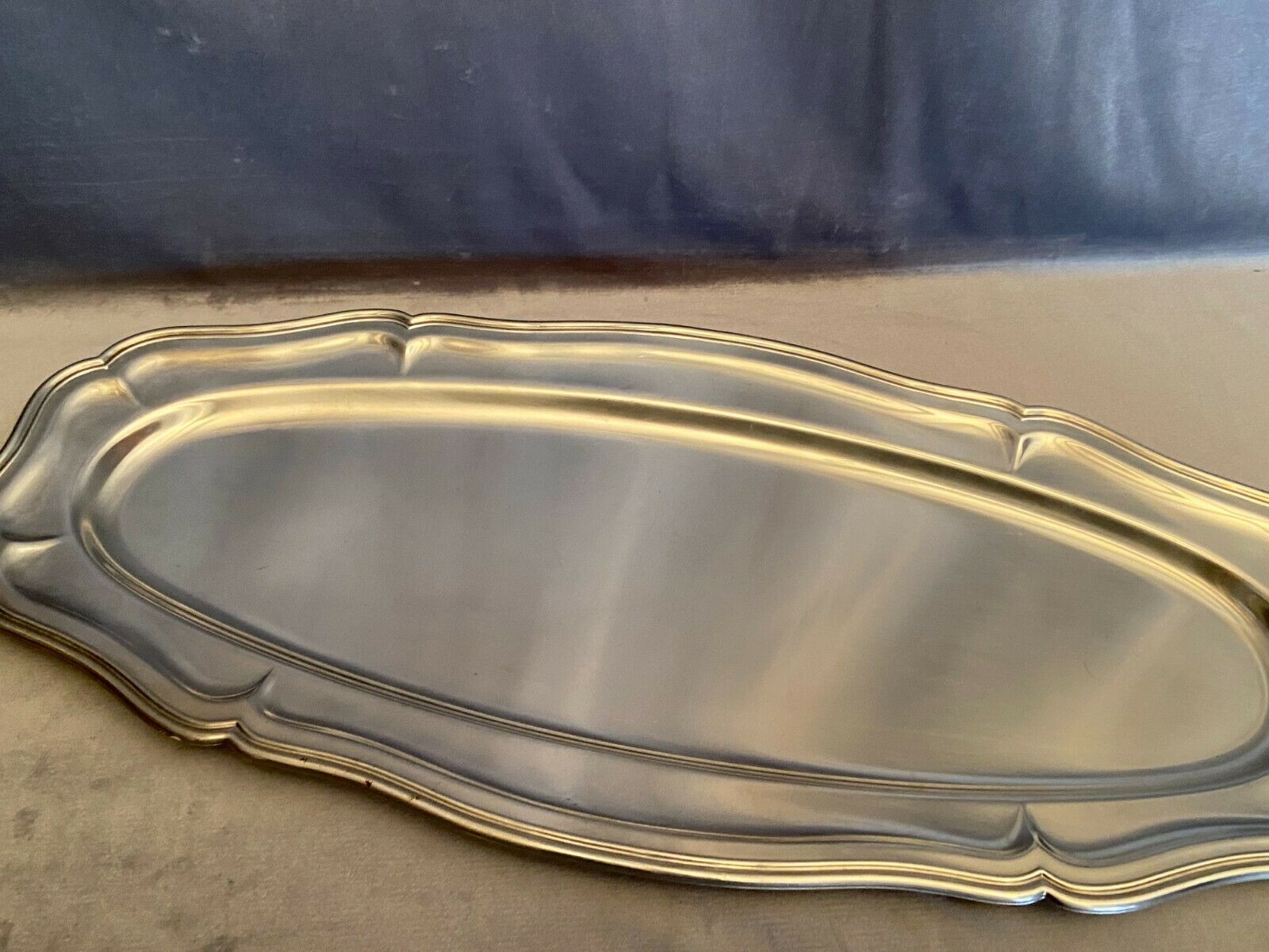 Plat à poisson inox modèle filet Louis XV 59,5 cm