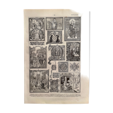 Lithographie gravure sur la miniature de 1922