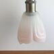 Vintage Frosted Glass Globe Pendant Light Pink Flower Electrical System New