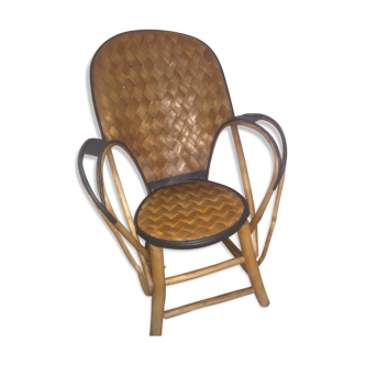 Fauteuil bambou écorce de châtaigner
