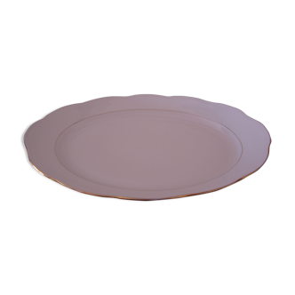 Plat long en porcelaine blanche fine création A. Deshoulières